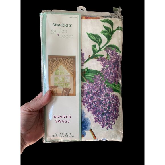 Vintage Waverly Garden Room Floral Manor Fruit Banded Swag Valance 72 x 38 New - Picture 1 of 6